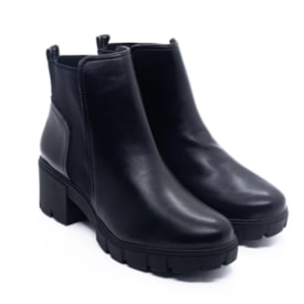 Bota Cano Curto Salto Medio Via Marte Feminina Preto