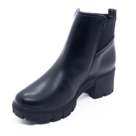 Bota Cano Curto Salto Medio Via Marte Feminina Preto