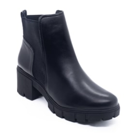 Bota Cano Curto Salto Medio Via Marte Feminina Preto