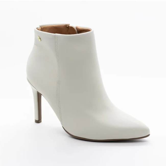 Bota Cano Curto Vizzano Feminina Branco Off