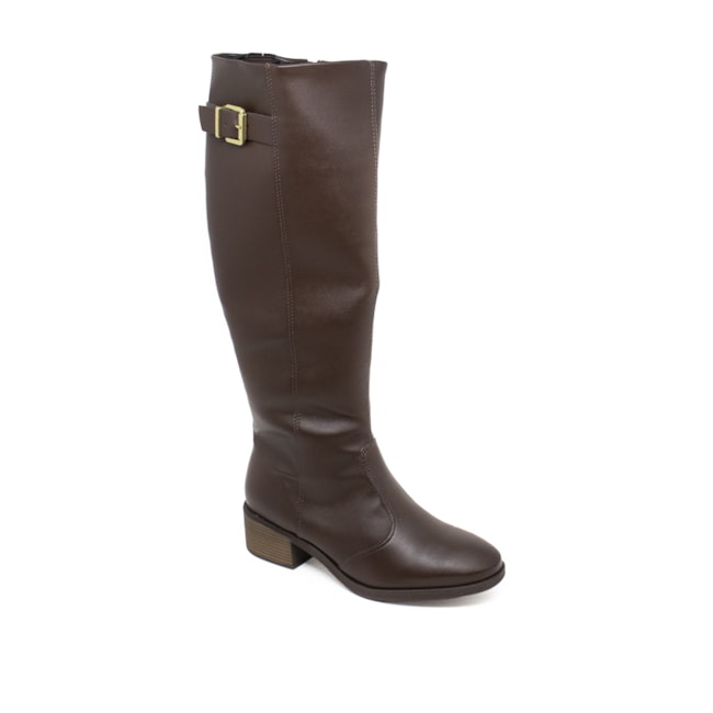 Bota Cano Longo Salto Baixo Beira Rio Feminina Cafe