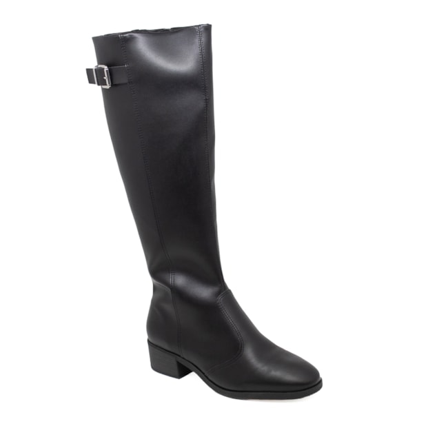Bota Cano Longo Salto Baixo Beira Rio Feminina Preto