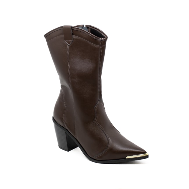 Bota Cano Médio Moleca Feminino Cafe