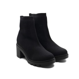 Bota Coturno Bebecê  Salto Tratorado Feminino Preto