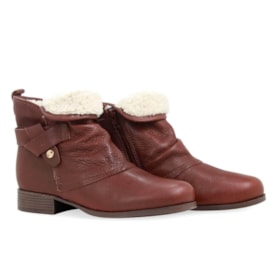 Bota Coturno Bottero De Couro Burnish Feminino Wood