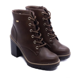 Bota Coturno Salto Alto Via Marte Feminino Dark Brown