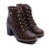 Bota Coturno Salto Alto Via Marte Feminino Dark Brown