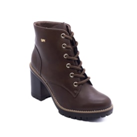 Bota Coturno Salto Alto Via Marte Feminino Dark Brown