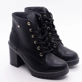 Bota Coturno Salto Alto Via Marte Feminino Preto