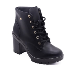 Bota Coturno Salto Alto Via Marte Feminino Preto