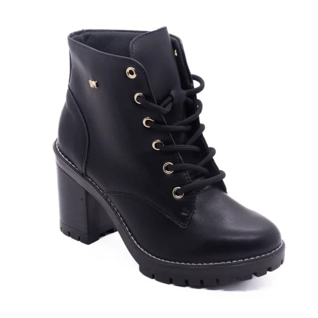 Bota Coturno Salto Alto Via Marte Feminino Preto