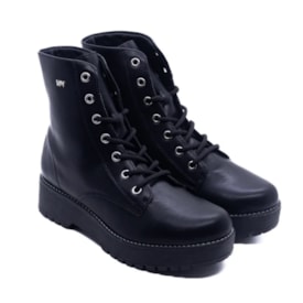 Bota Coturno Salto Medio Via Marte Feminino Preto