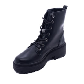 Bota  Coturno Salto Medio Via Marte Feminino Preto
