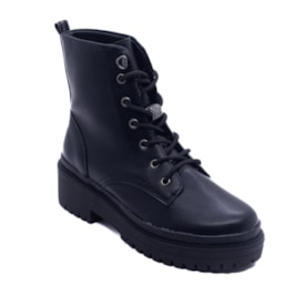Bota  Coturno Salto Medio Via Marte Feminino Preto