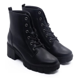 Bota Cuturno Salto Medio Via Marte Feminino Preto