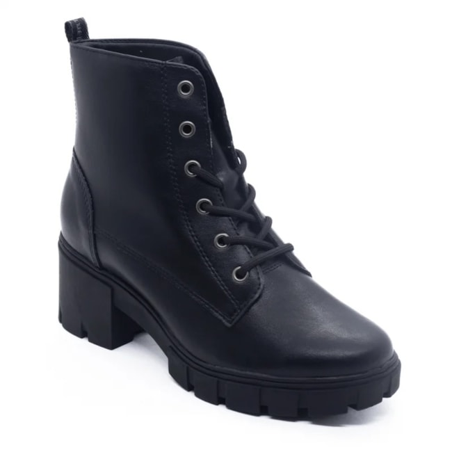 Bota Cuturno Salto Medio Via Marte Feminino Preto