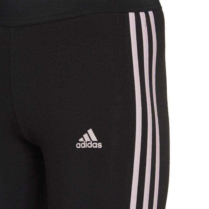 Calça feminina adidas legging 3 hot sale stripes preta