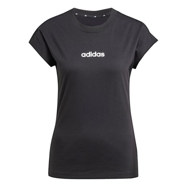 Camisa Algodão Adidas Essentials Linear Feminina Diversas Preto