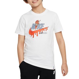 Camisa Esportiva Algodão Nike Infantil Masculina Branco