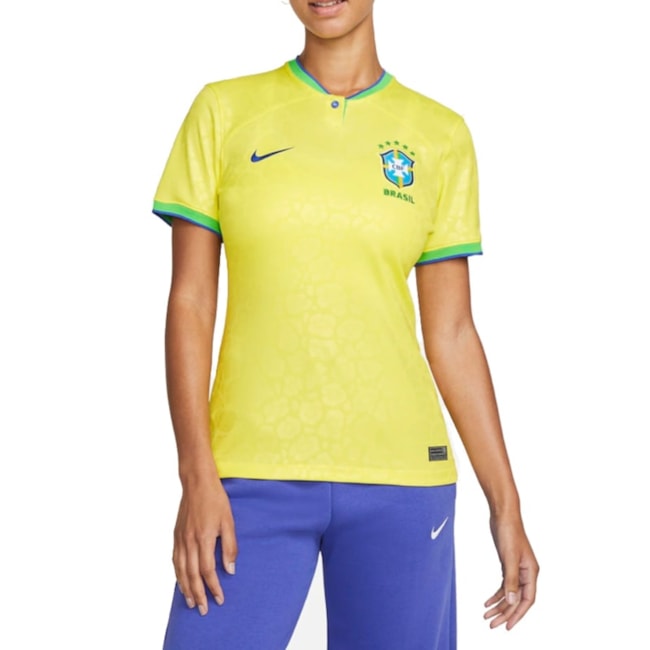 Camisa Nike Brasil I 2022/23 Torcedora Pro Feminina Amarelo
