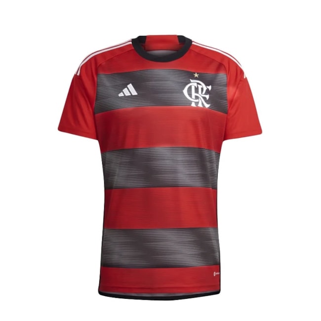 Camisa Oficial Adidas CR Flamengo I 2023 Masculina Vermelho