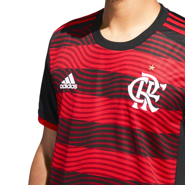 Camisa Oficial Adidas Cr Flamengo I 23/24 Feminina Vermelho e