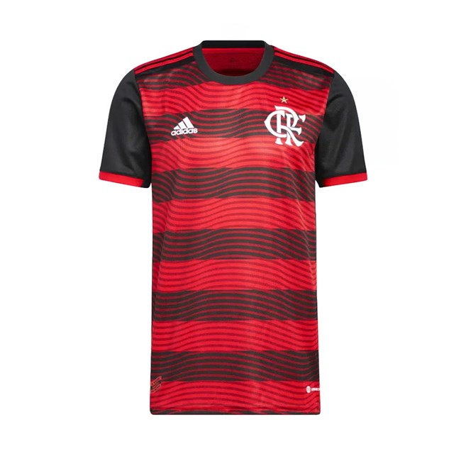 Camisa Oficial Adidas CR Flamengo I 22/23 Masculina Vermelha e