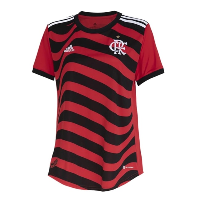 Camisa Oficial Adidas CR Flamengo III 22/23 Feminina Vermelho