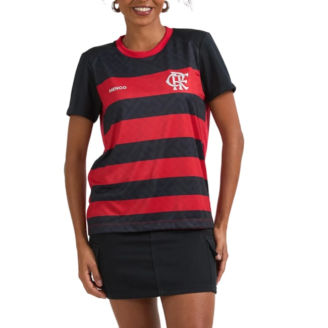 Camisa Oficial Flamengo Braziline Feminina Preto