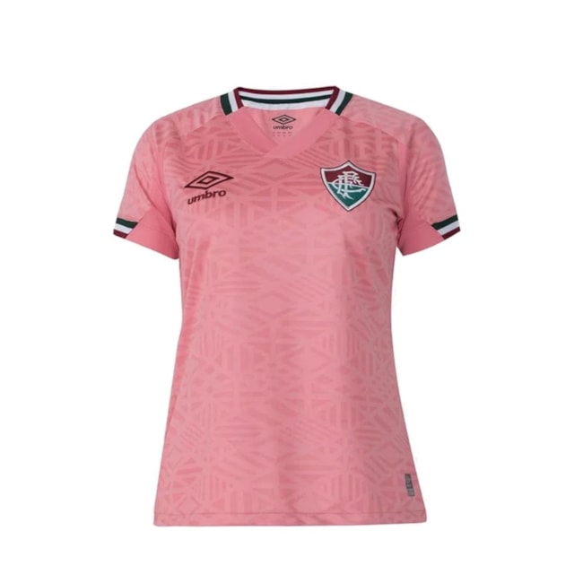 Camisa Oficial Umbro Fluminense Outubro  2022 Feminina Rosa