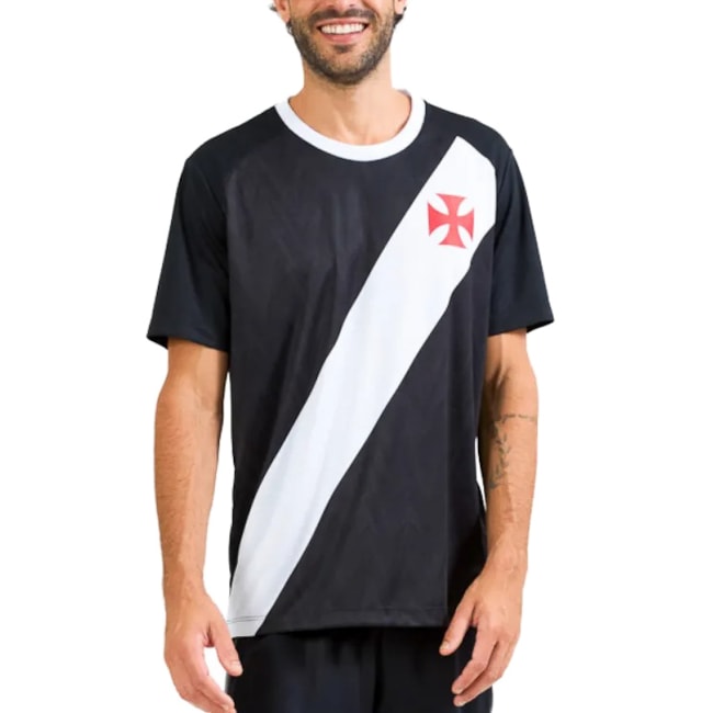 Camisa Oficial Vasco Da Gama Braziline Masculina Preto