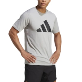Camiseta Adidas Treino Logo Masculina Cinza