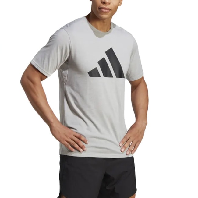 Camiseta Adidas Treino Logo Masculina Cinza