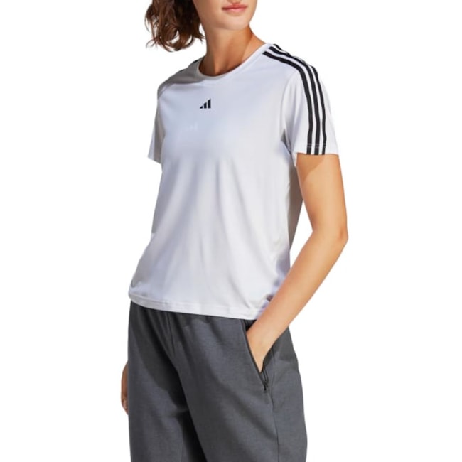 Camiseta Aeroready Train Essentials 3-Stripes Adidas Feminina Branco