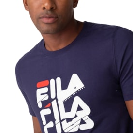 Camiseta Algodão Casual Fila Masculina Marinho