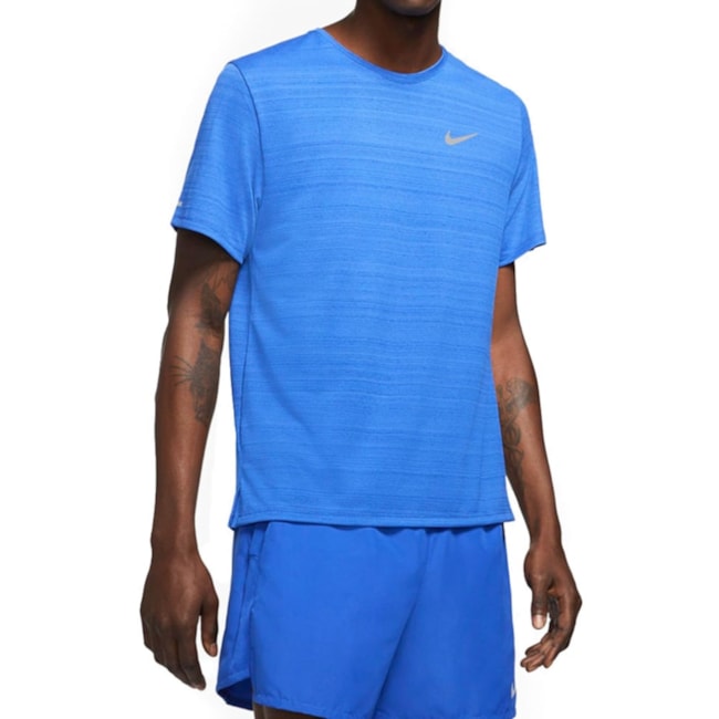 Camiseta Nike Dri-Fit Miler Masculino Azul Royal