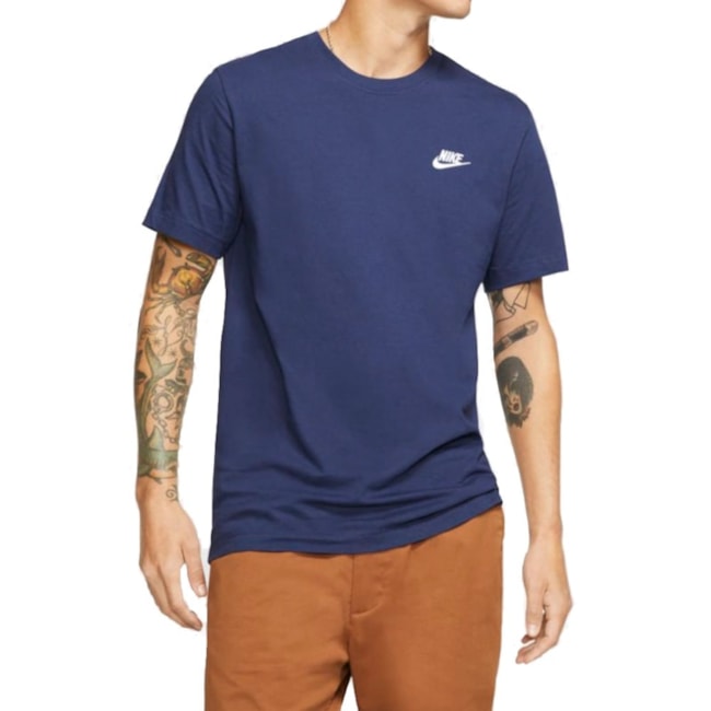 Camiseta Nike Sportwear Club Masculina Azul Marinho