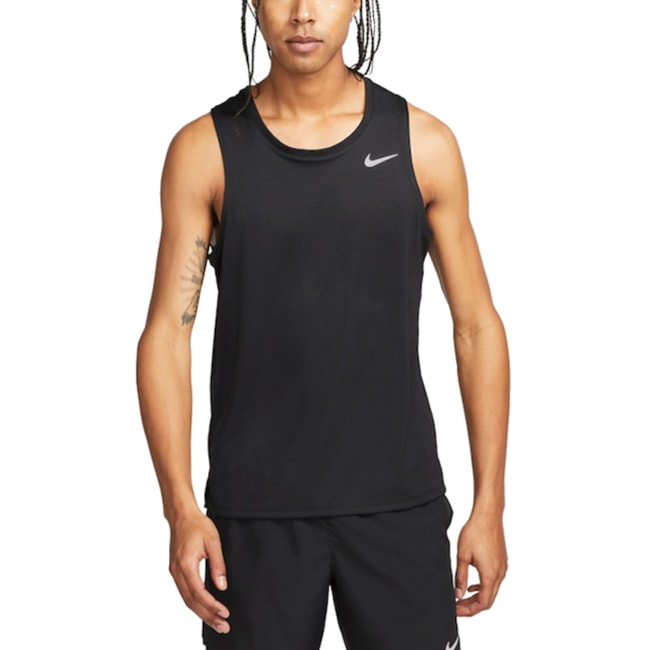 Camiseta Regata Nike Dri-Fit Miler Masculina Preto