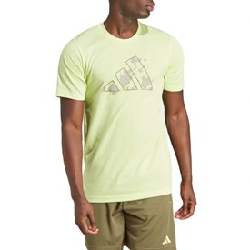 Camiseta Treino Estampada Essentials Seasonal Adidas Masculina Verde