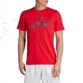 Camiseta Treino Estampada Essentials Seasonal Adidas Masculina Vermelho