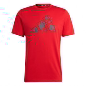 Camiseta Treino Estampada Essentials Seasonal Adidas Masculina Vermelho