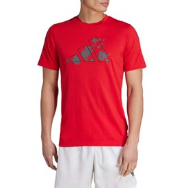 Camiseta Treino Estampada Essentials Seasonal Adidas Masculina Vermelho