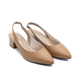 Chanel Salto Médio Beira Rio Feminino Camel