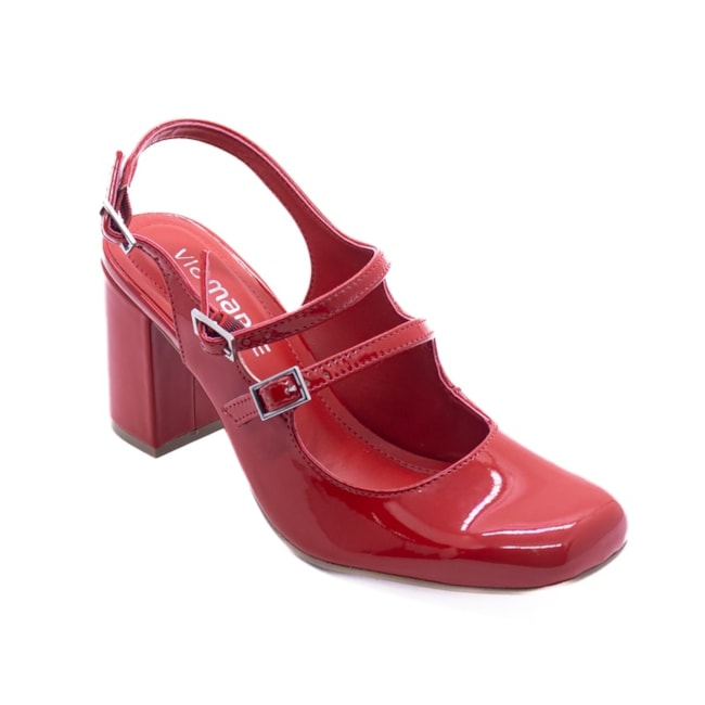 Chanel Salto Medio Via Marte Feminino Scarlet