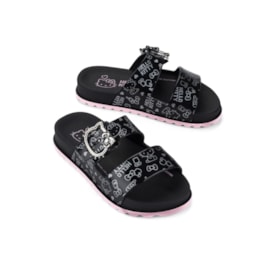 Chinelo Birken Hello Kitty Feminino Infantil Preto