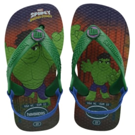 Chinelo Havaianas Baby Marvel Masculino Verde Patria