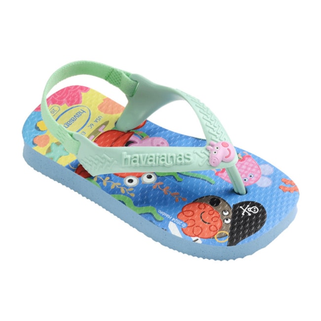 Chinelo Havaianas Baby Peppa Pig Azul Lavanda