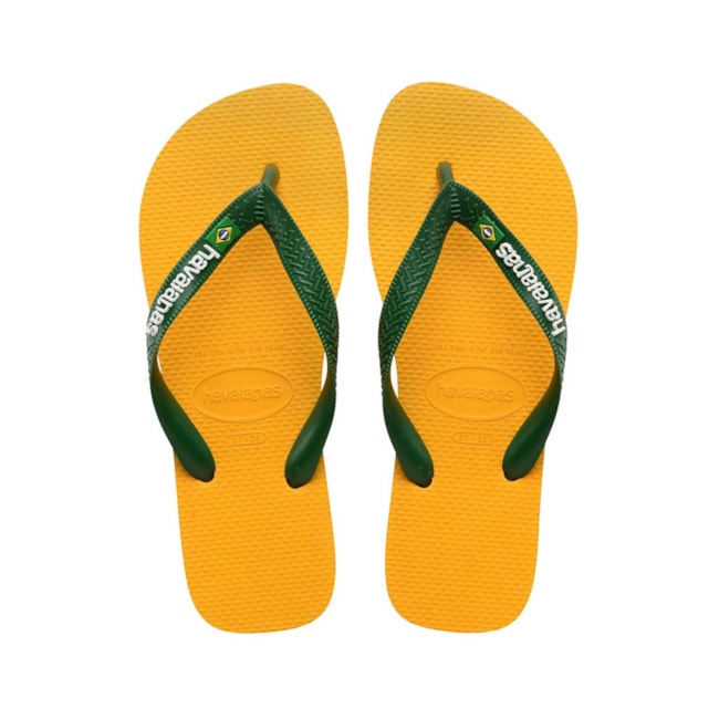 Chinelo Havaianas Brasil Logo Unissex Amarelo Pop