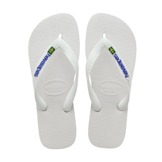 Chinelo Havaianas Brasil Logo Unissex Branco