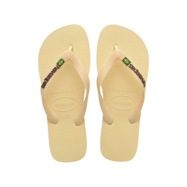 Chinelo Havaianas Brasil Logo Unissex Buttercream